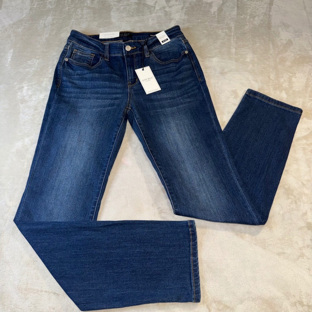 Judy Blue Women Mid Rise Straight Fit Jeans Dark Wash JB82356DK Size 9/29 NWT